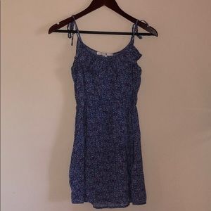 Floral skater dress w/ shoulder ties/elastic waist